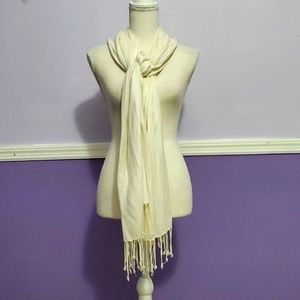 Cream Boho Fringe Soft Cozy Scarf Shawl Wrap